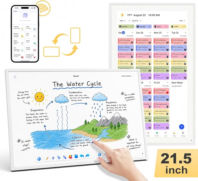COMIX 21-inch Smart Digital Wall Calendar,WiFi Large Touchscreen Family Organizer,Syncs Google/iCloud/Outlook, Digital Chore Board & Meal Planner,Wall Mounted Smart Home Display for Busy Households