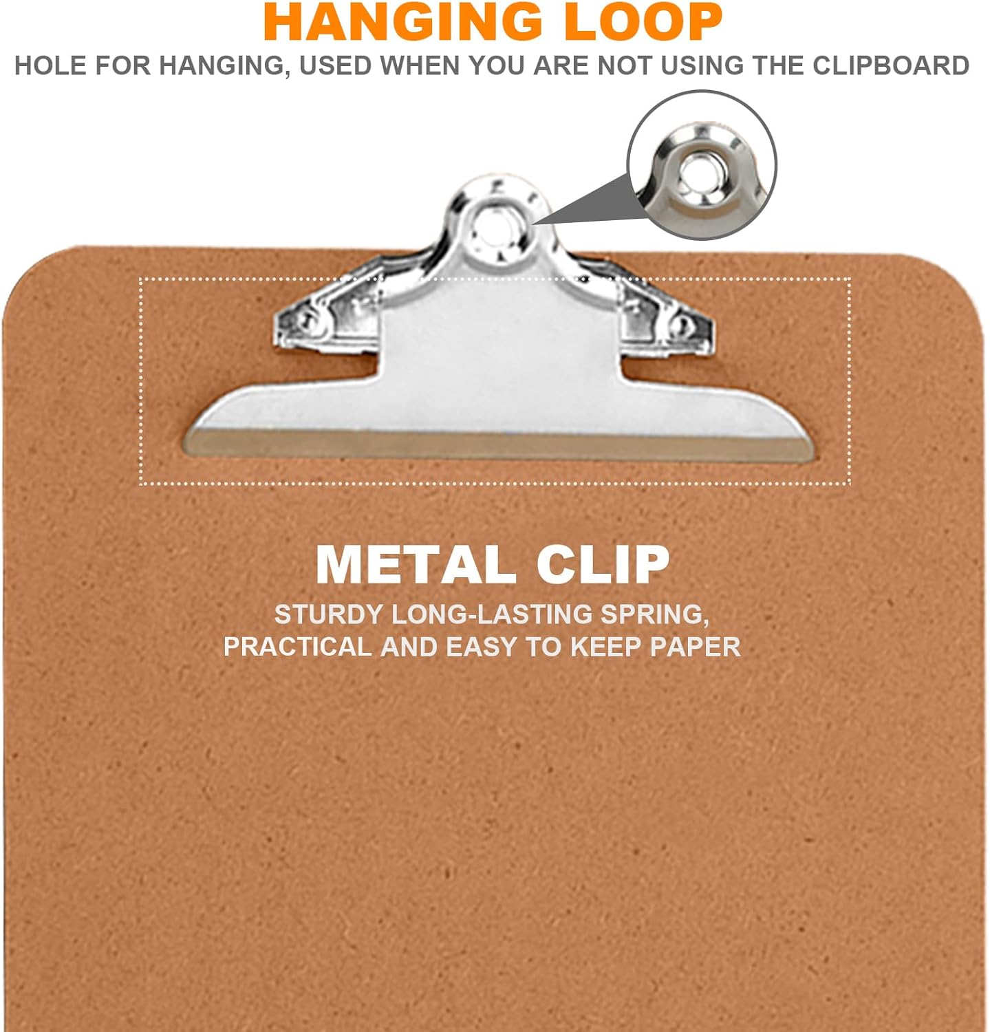 HERKKA 18 Pack Hardboard Office Clipboards - A4 Letter Size, ECO Friendly