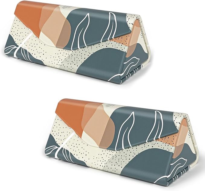 Sunglasses Case, Foldable Glasses Case, Magnetic PU Leather Hard Shell Folding Eyeglass Holder Box, Collapsible Unisex