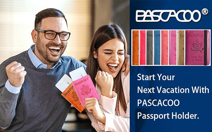 Passport Holder, Travel Essentials, Passport Cover, RFID Travel Wallet | Passport Wallet, Travel Accessories, RFID Blocking, Synthetic Leather Card Case, International Must Haves, For Women Men