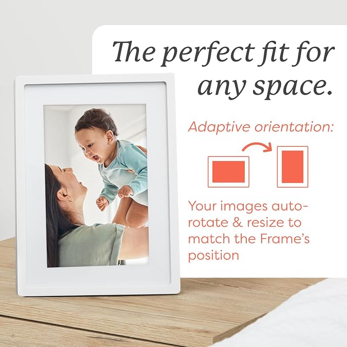 Skylight Digital Picture Frame - WiFi Enabled with Load from Phone Capability, Touch Screen Digital Photo Frame Display - Customizable Gift for Friends and Family - 10 Inch White
