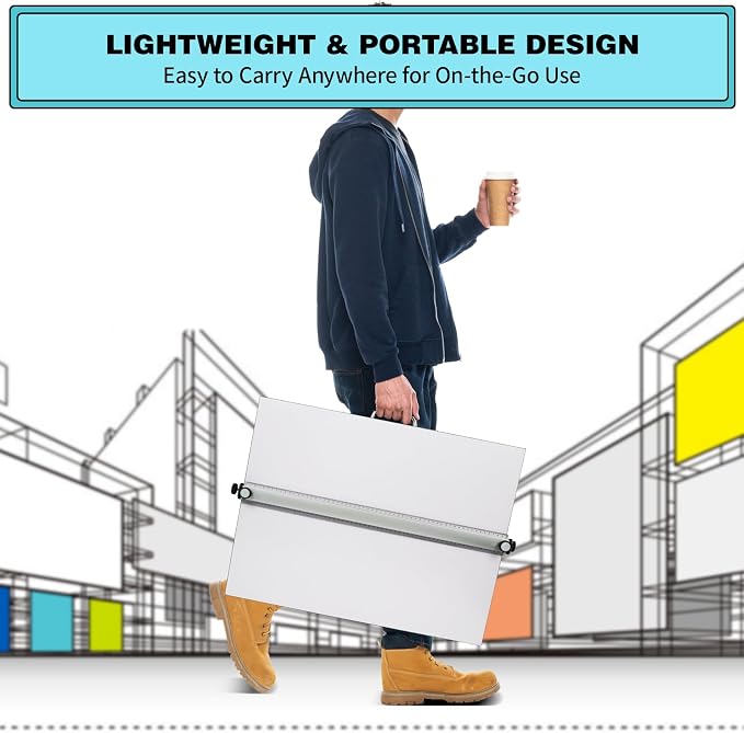 Portable Drafting Board, 20"X26" Professional Architecture Drafting Board, Tabletop Drawing Board with Ruler & Parallel Bar, Drafting Tools for Architects, Artists, Engineers, and Designers