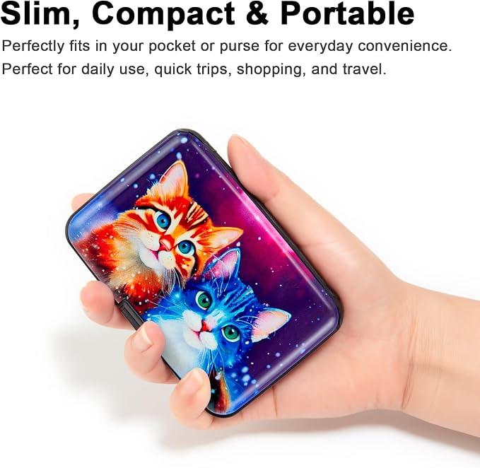 Credit Card Holder Small RFID Blocking Wallet Business Metal Slim Mini Aluminum Hard Case for Women Men
