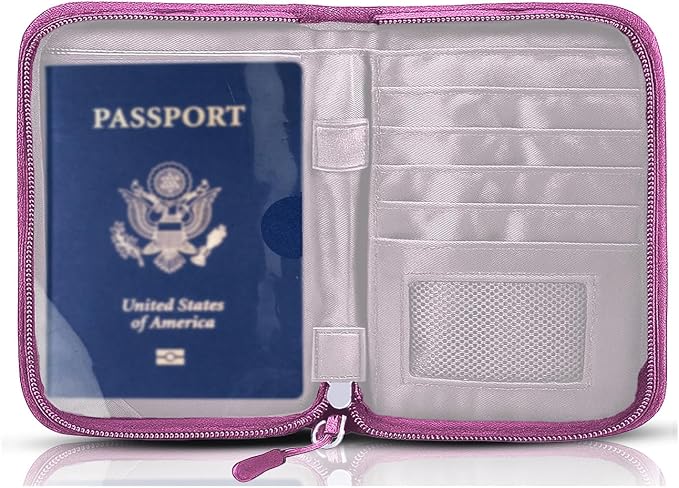 Passport Holder for Travel, RFID Blocking Wallet for Couples Men and Family | Multi-compartment organizer holds passports, cards, tickets, IDs and cash for women, couples and international family travel