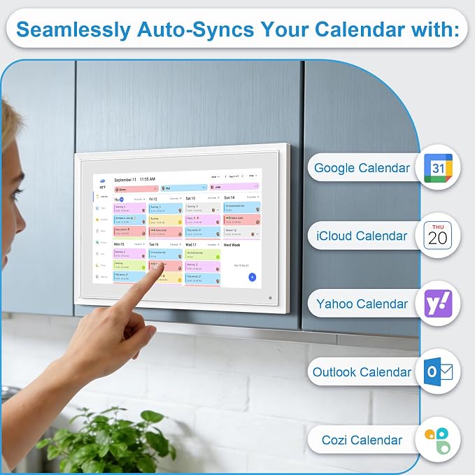10.1 Inch Digital Calendar+Digital Picture Frame, 2026 Desk Calendar Smart WiFi Planner & Chore Chart, IPS HD Interactive Touchscreen Display Gifts for Women Men, Gifts for Mom Dad