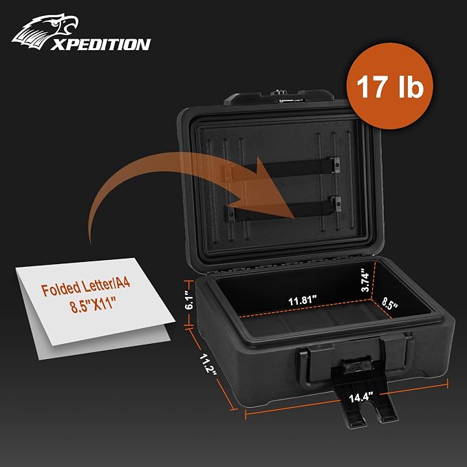 Small Fireproof & Waterproof Safe – Portable Home Document Box, Key Lock, Ergonomic Handle, 1-Hour Fire Protection at 1700°F, 72-Hour Waterproof, Compact Size