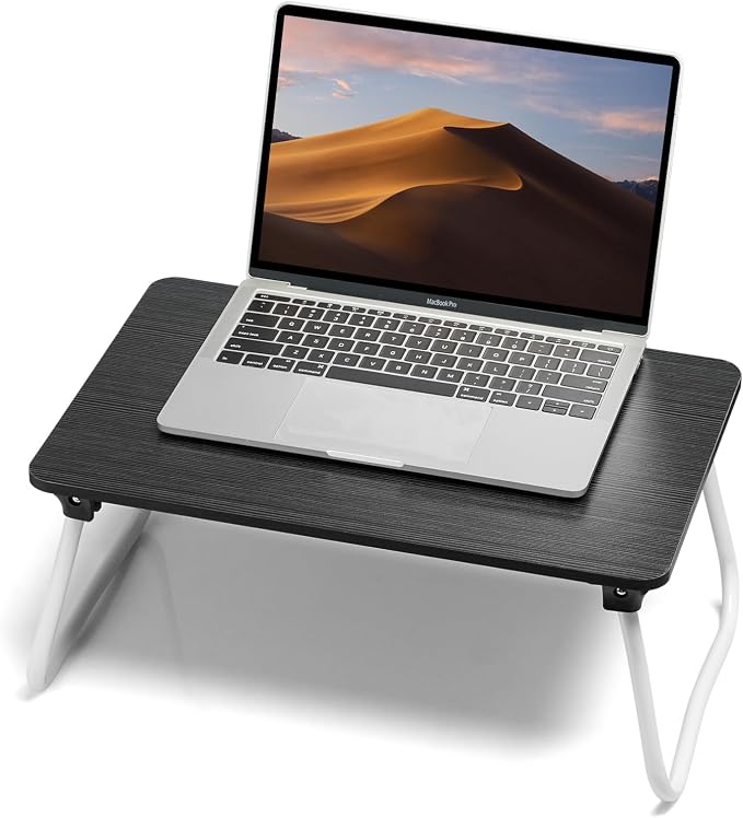 FISYOD Foldable Lap Desk, Laptop Bed Desk, Portable Bed Table, Laptop Stand for Bed & Couch, Lightweight & Mini - Black