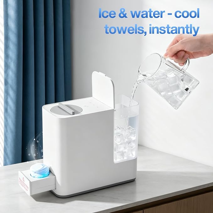 Smart Hot Face Towel Dispenser with 20 Compressed Towels Included | No Water Leakage|5-10 Sec Instant Heating|4 Precise Temperatures|Compact countertop design|Portable for Salon, Home & Travel