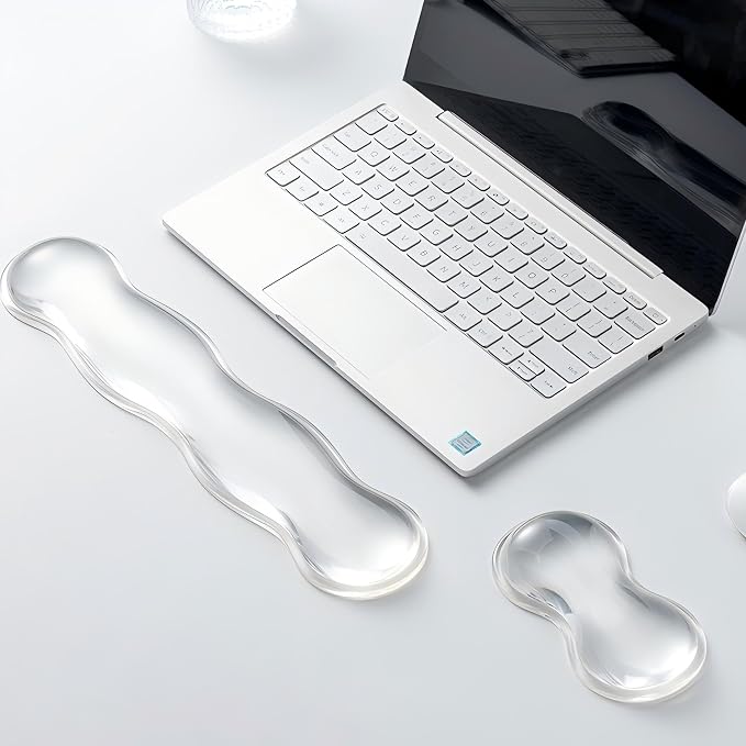 Clear Gel Wrist Rest for Keyboard, Keyboard Wrist Rest for Typing Pain Relief, Ergonomic Keyboard Arm Rest, Suitable for Office, Gaming, Computer, Laptop - Transparent