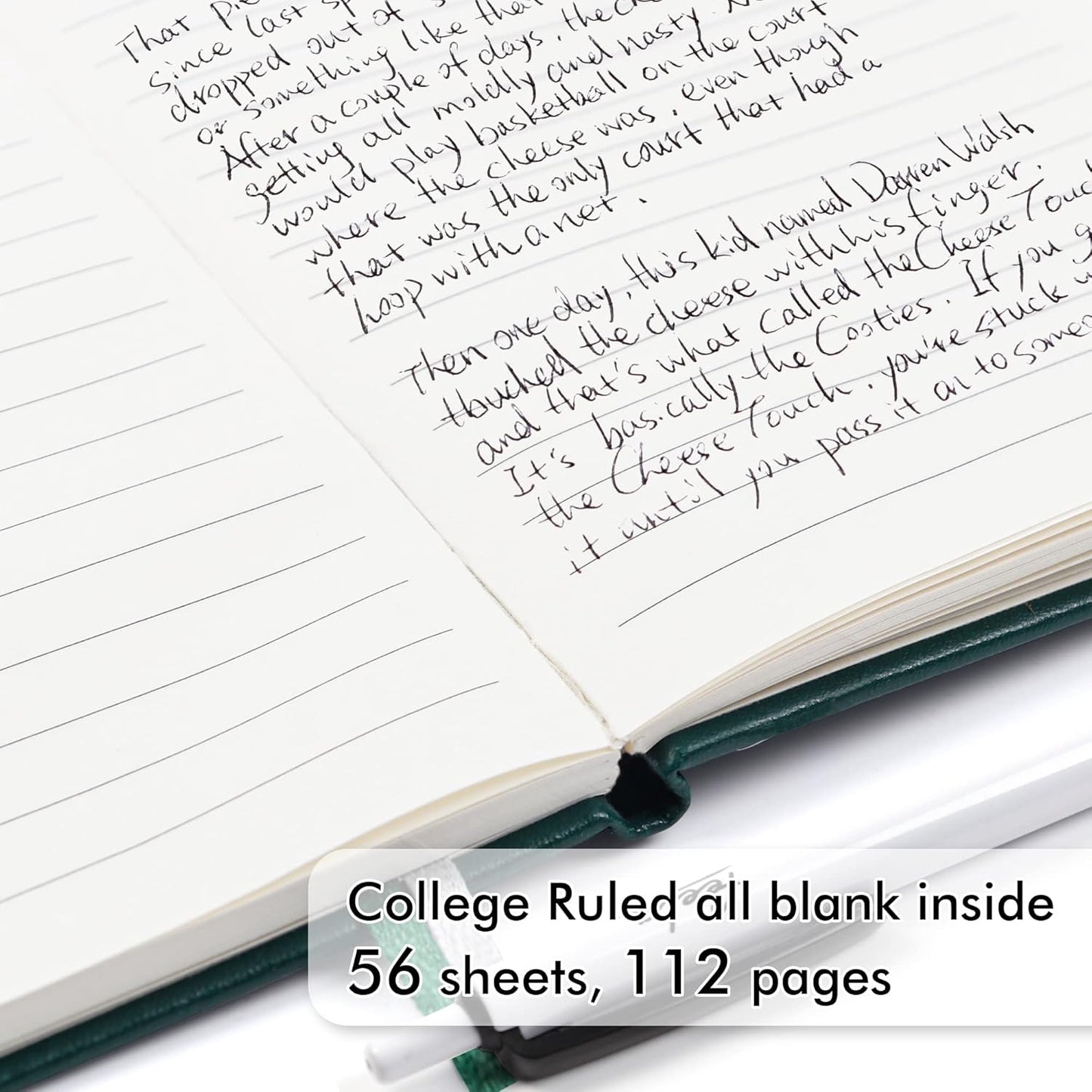 feela 6 Pack Pocket Mini Notebooks Bulk, Small Cute Memo Notepads Hardcover College Ruled Lined Journals with Pen Holder for School Business Work, with 6 Black Pens, 3.5”x 5.5”, A6, Dark Green