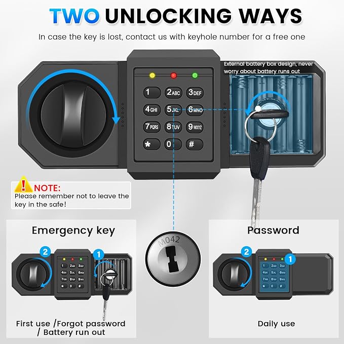 [Upgraded Version] 25.6"H Steel Fireproof Safe, 6.0 Cuft Safe Box with Combination Lock, Smart Alert and Mute Mode, Anti-theft Home Safes for Documents Jewerly Ammo Money
