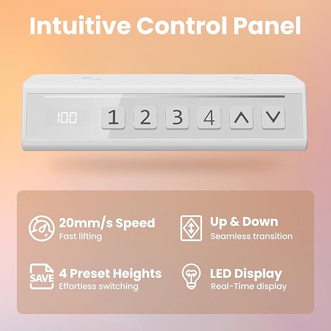 HUANUO 55 x 28 inch Electric Standing Desk Adjustable Height, 4 Memory Height Settings, Sit Stand Up Desk for Home Office & Computer Workstation, Light Walnut