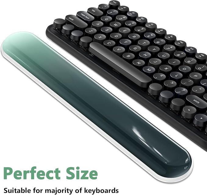AKIT Ergonomic Mouse Pad and Keyboard Wrist Rest Set, Gel Mousepad, Green | Wrist Support for Computer Keyboard, Non-Slip PU Base, Pain Relief, Typing Comfort, Fit for Gaming, Office, Home