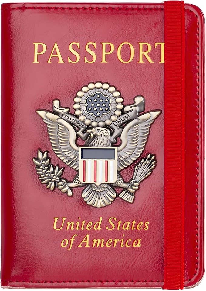 Premium Passport Holder for Travel RFID Blocking Passport Cover Slim | Passport Cover for Women Men Leather US Passport Wallet Case for Travel Passport Book Cover Travel Document Organizer Carrier