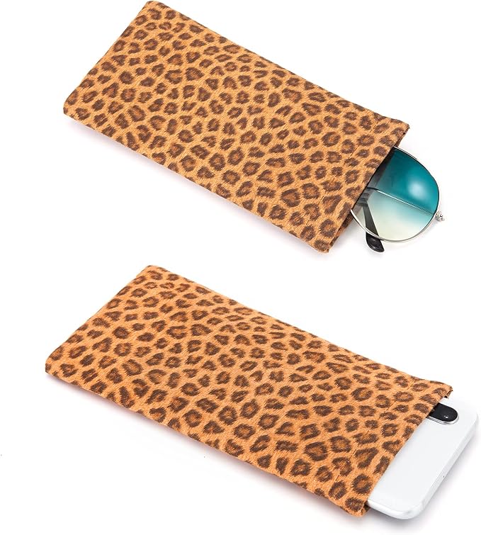 TRIUMPH VISION Eyeglass Case Glasses Case Soft Sunglass Pouch Sleeve 3 Pack | Slim Lightweight Alternative to Bulky Case, Leather Lined Protect Lens, Squeeze Easy to Use, Stylish Portable for Daily Use