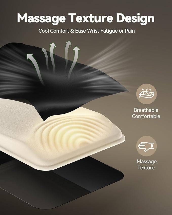 TECKNET Ergonomic Mouse Pad with Wrist Rest, Comfortable Relieves Pain | Built-in Memory Foam and Ergonomic Slope Design Relieves Carpal Tunnel Syndrome Pain, Mousepad for Office Gaming