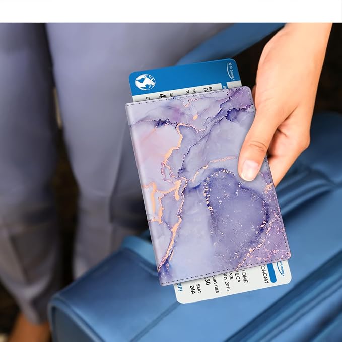 FINTIE Passport Holder, Slim Travel Wallet RFID Blocking Card Case Cover | Passport Cover Protector Essentials with Credit Card Slots, For Women/Men