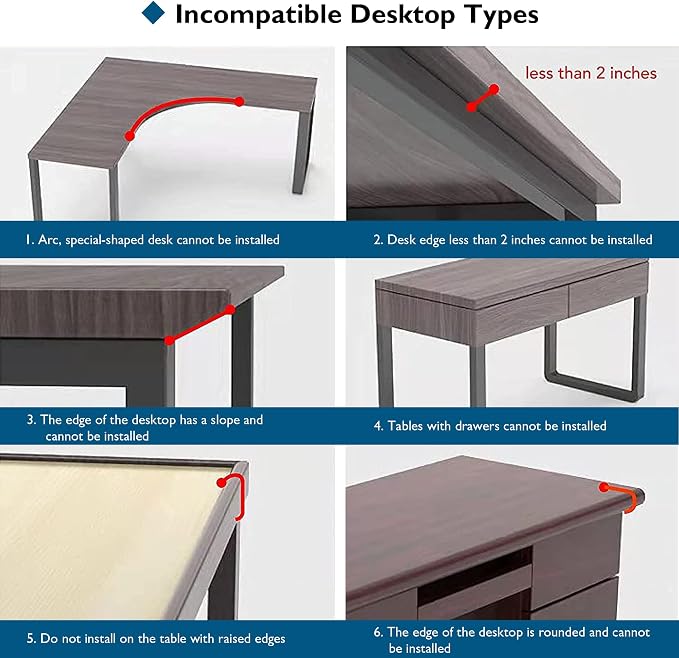 BONTEC Ergonomic Desk Extender Tray, 9.5"x9.1" Wrist Rest Shelf, Black | 90°Foldable Elbow Support, Table Mount Arm, Clamp on Computer Arm Rest for Desk, Office & Home Use,Durable Easy to Install