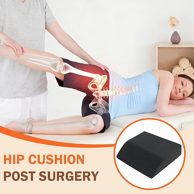 ROYALAY Hip Cushion Post Surgery with Breathable Cover, Memory Foam Hip Replacement Kit After Surgery, Seat Cushion with Anti-Slip Bottom, Chair Cushions for Elderly