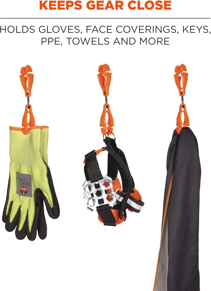 Ergodyne Squids 3420 Swiveling Glove Clip Holder with Dual Clips