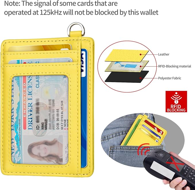 Slim Minimalist Front Pocket Wallet, RFID Blocking Credit Card Holder Wallet with Detachable D-Shackle for Men Women