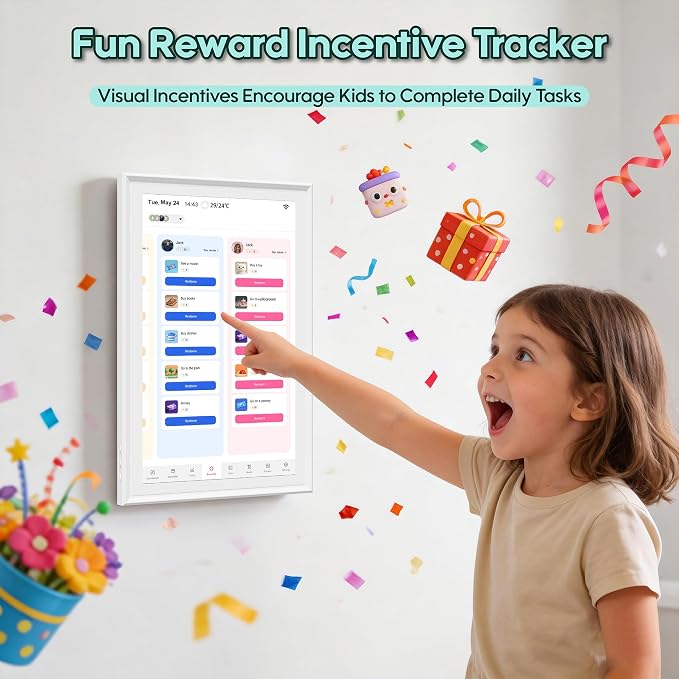 15.6" Smart Digital Calendar, No Subscription WiFi Touch 1080P Photo Frame | No subscription fees, cross-platform WiFi sync iCloud, Google & Outlook, all-in-one FHD touch family organizer photo frame
