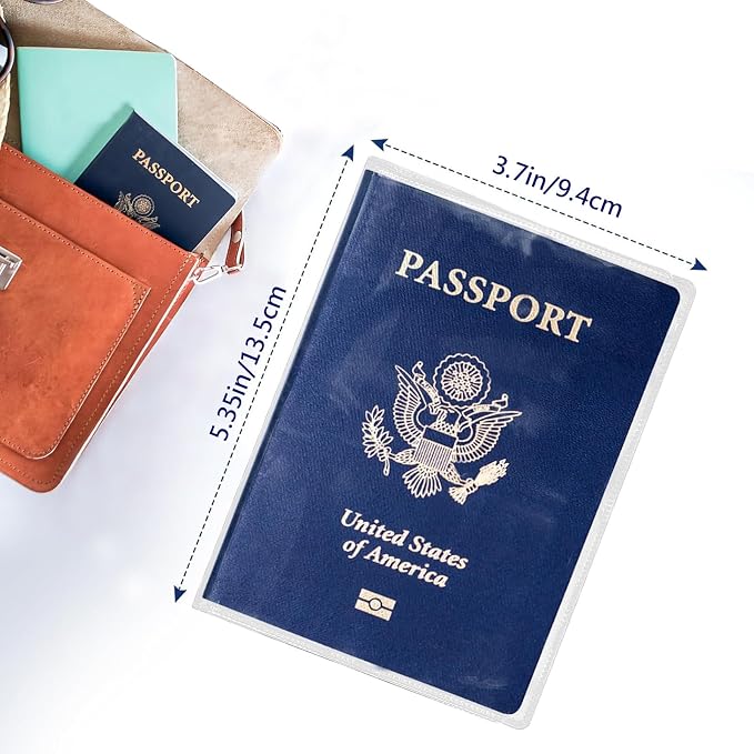 Waterproof Clear PVC Passport Cover Holder Case Protector ID Card | Waterproof,scratchproof, dustproof. Lightweight, slim. Keeps cards & travel docs organized for men & women