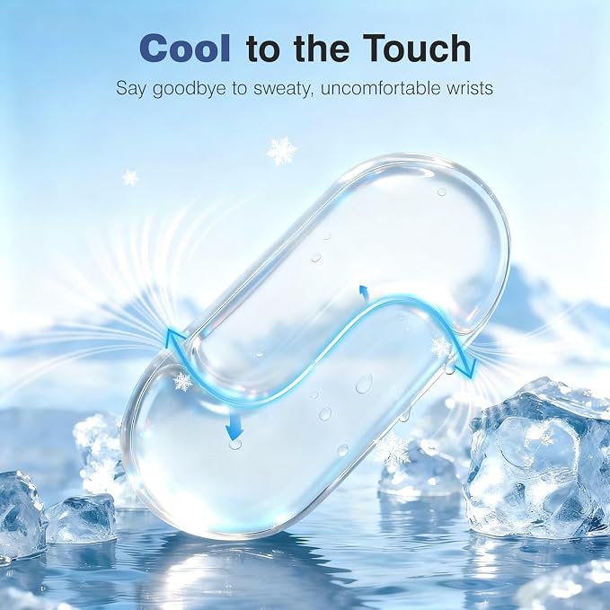 Ospelelf Clear Gel Wrist Rest for Mouse Ergonomic Cushioned Support for Typing & Gaming, Relief Carpal Tunnel, Wrist Pain, Sweat-Proof & Cooling Gel, Comfort for Office, Computer, Programmer, Gamer