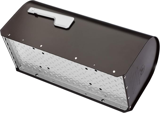 Architectural Mailboxes Sequoia Galvanized Steel Post Mount Mailbox, Compatibility Code G, 5560RZ-SR, Rubbed Bronze, Large Capacity | Galvanized steel build for outside with rust-resistant powder-coat finish and a magnetic door closure. USPS approved.