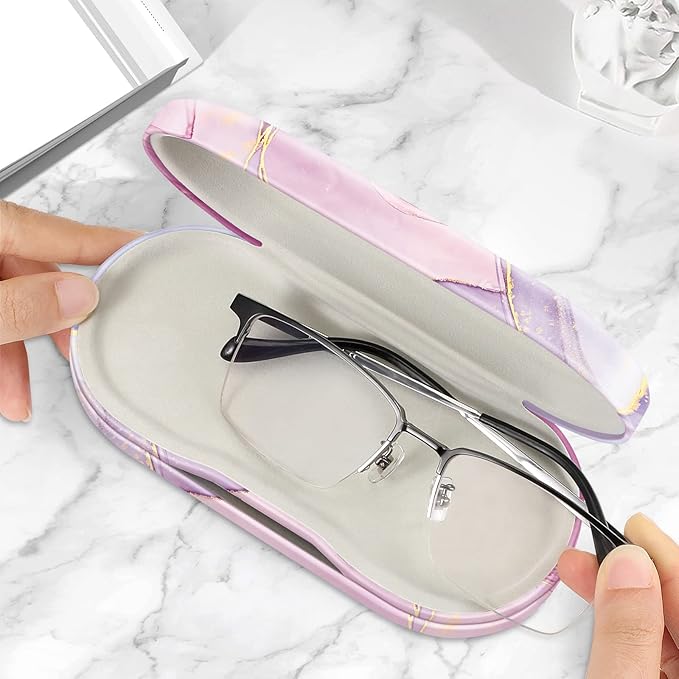Fintie 2 in 1 Contact Lens Case and Eyeglasses Case, Double Sided Portable Eyeglasses Travel Holder with Built-in Mirror, Tweezer and Contact Lens Solution Bottle Included