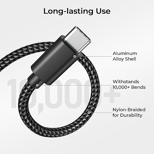 Basesailor Charger Cable for AirPods Pro 3 4/4th Generation 3.3FT 2Pack,USB Type C Charging Cord for Apple AirPods Max 2024 Headphone (Only Charge),Pro 2/2nd 2023 Wireless Earbuds,iPhone 17 16 15 Plus