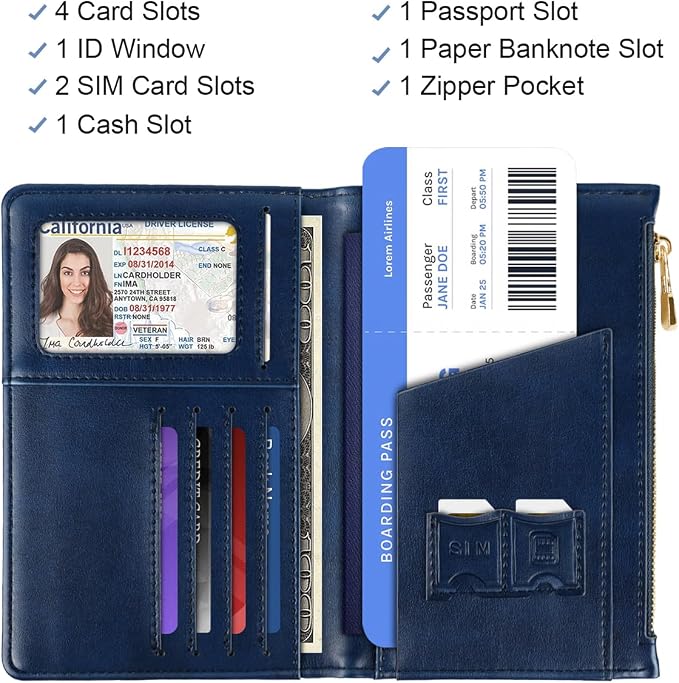 Passport Holder for Travel, RFID Blocking Passport Cover for Women Zipper | Travel Wallets, Passport Book Holder, Credit Card Holder, ID Window,SIM Card Slots, Coin & Tickets Pocket, Mandala