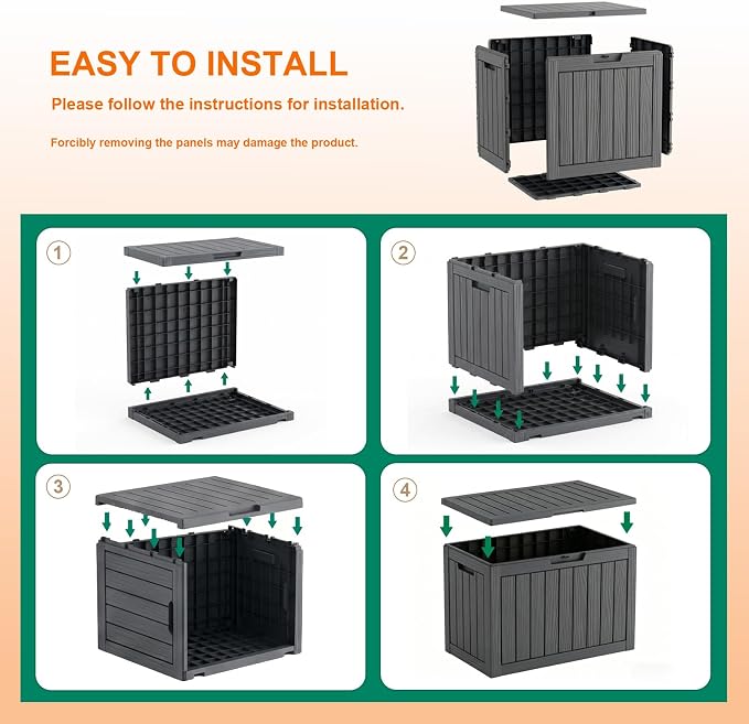 50 Gallon Package Delivery Boxes for Outside, Package Delivery Box with Lockable Secure, Waterproof for Garden, Backyard, Patio & Lawn, Black