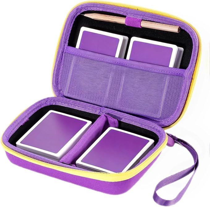 ProCase Hard Playing Card Game Carrying Case, Travel Storage Box Holds 300+ Trading Cards, Bag Holder for Classic Board Game UNO, Five Crowns，SKYJO, PlayMonster and More (Case Only) -Purple