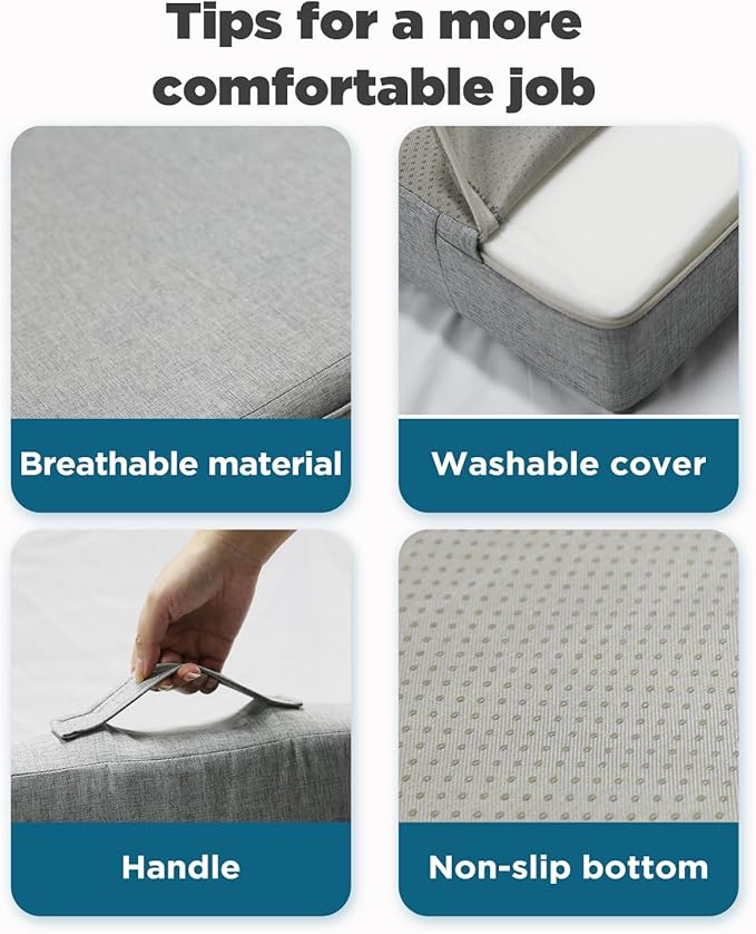 Recliner Cushion for Elderly 20x20in,Memory Foam Seat Cushion Soft and Comfy for Long Sitting on Recliner Chair,Couch,Armchair,or As Floor Pillow,Large Chair Pad (Medium Soft Grey, 4 in thickness)