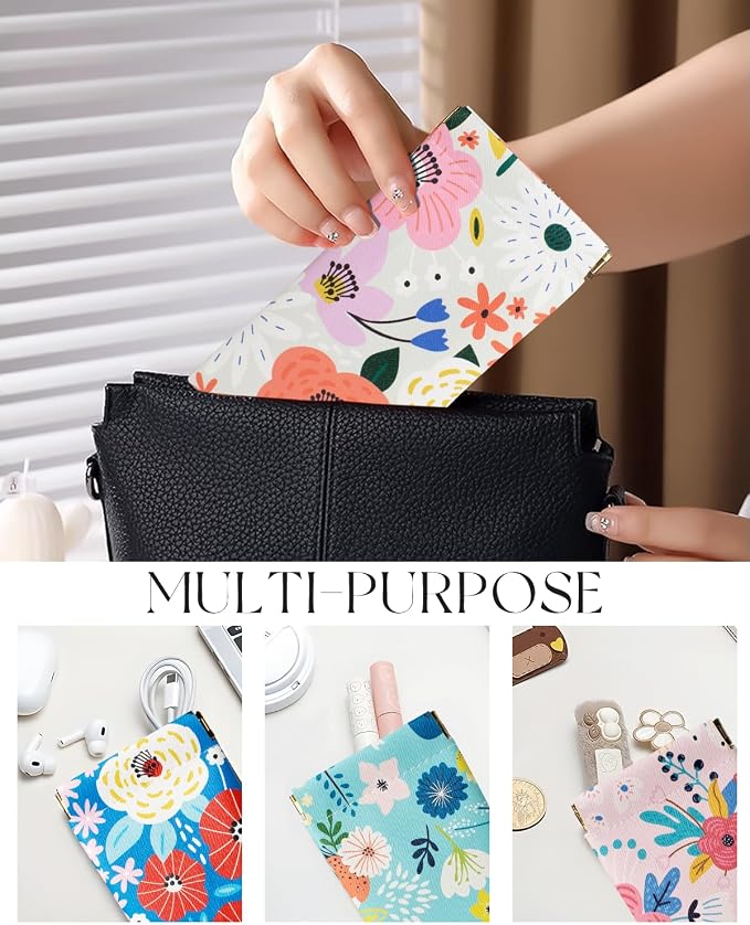 4 Pcs Squeeze Top Sunglass Case with Cleaning Cloth, Soft Leather Eyeglass Case Portable Sunglasses Pouch
