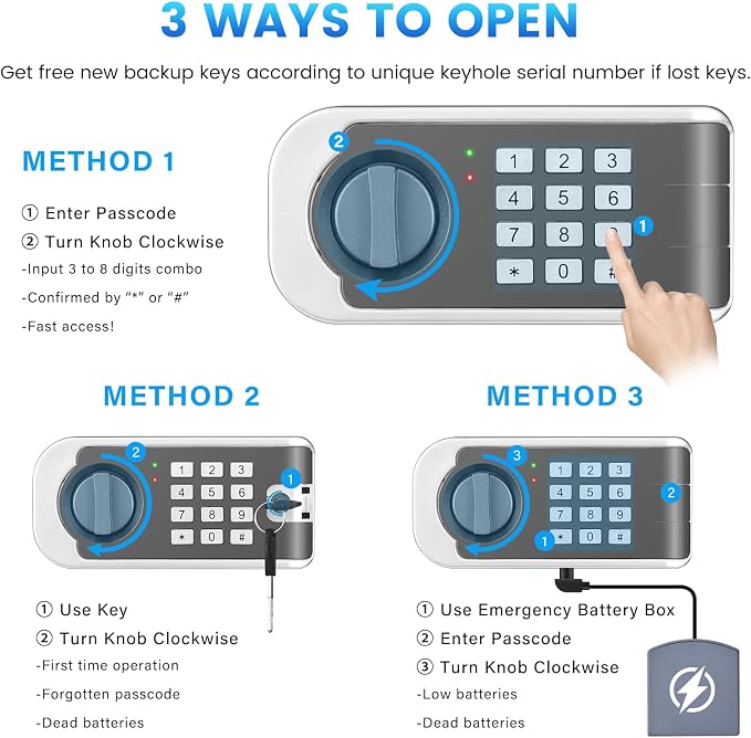 27.56"H Steel Safe Box, 6.0 Cuft Home Safes with Fireproof Waterproof Bag, Digital Security Safes with Programmable Keypad Keys, Smart Alert, Mute Mode, Anti-theft Safety Box for Documents Valuables