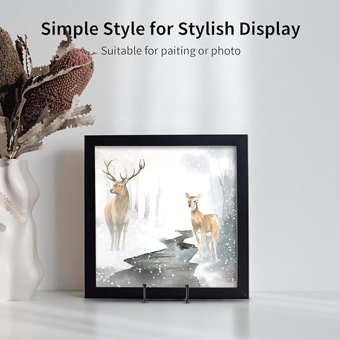 Kruodop 8 Inch Plate Stands for Display, 5 Pack Plate Holder Display Stand, Black Metal Frame Easel Holder Stand for Pictures,Book, Photo, Decorative Plate, Black