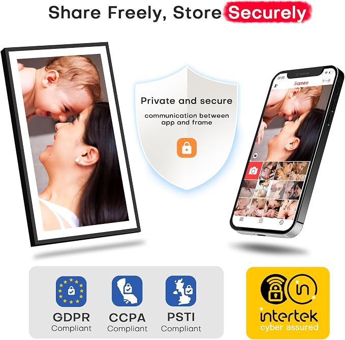 Frameo 15.6" Digital Picture Frame WiFi, Large Digital Photo Frame WiFi, 1920 * 1080 IPS FHD Touchscreen, 32GB Storage, Instant Share Photo Video, Wall-Mountable & Tabletop Display, Gift for Mom