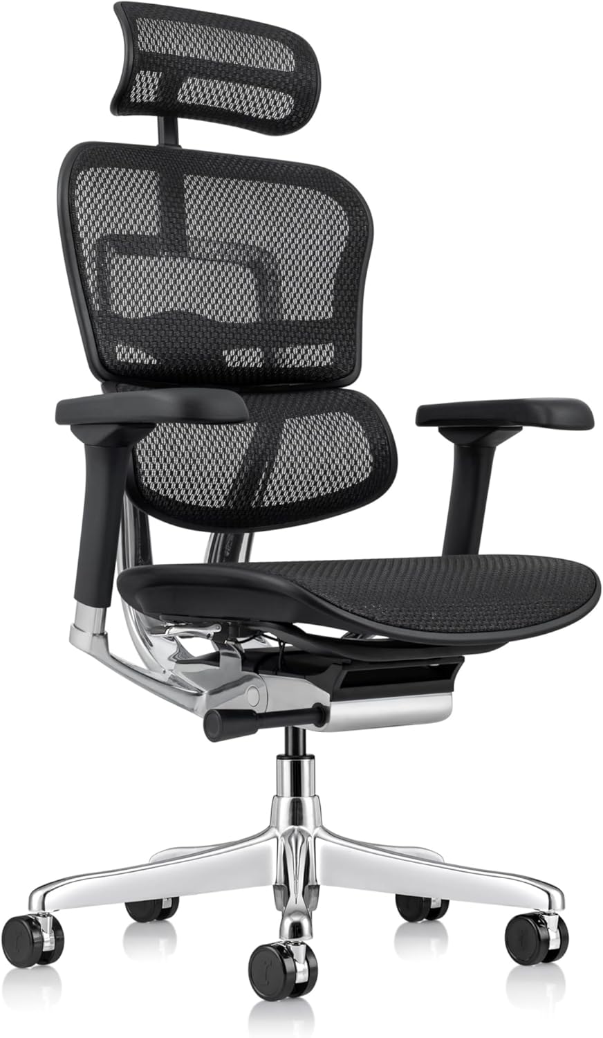 Ergohuman Eurotech ME7ERG GEN2 High Back Mesh Office, Computer, or Gaming Chair w/Tilt Tension Control & Lock, Back Angle/Height, Swivel Arms, Seat Height,/Depth, and Arm Height Adjustments, Black