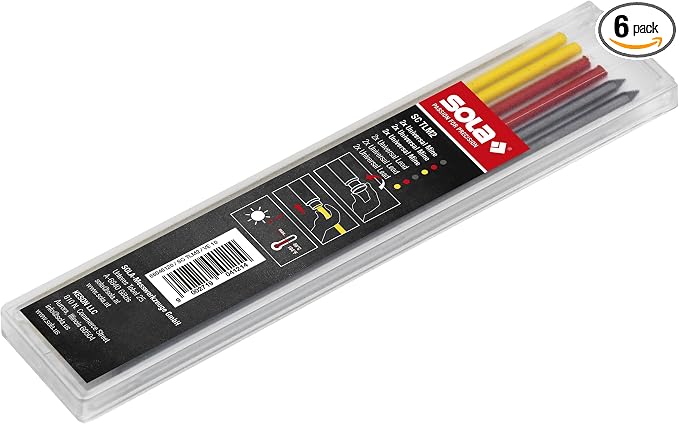 SOLA SC TLM2 Sola Deep Hole Marker Refills for TLM and TLM2 Universal Refill Set 2 x Red, 2 x Yellow, 2 x Black