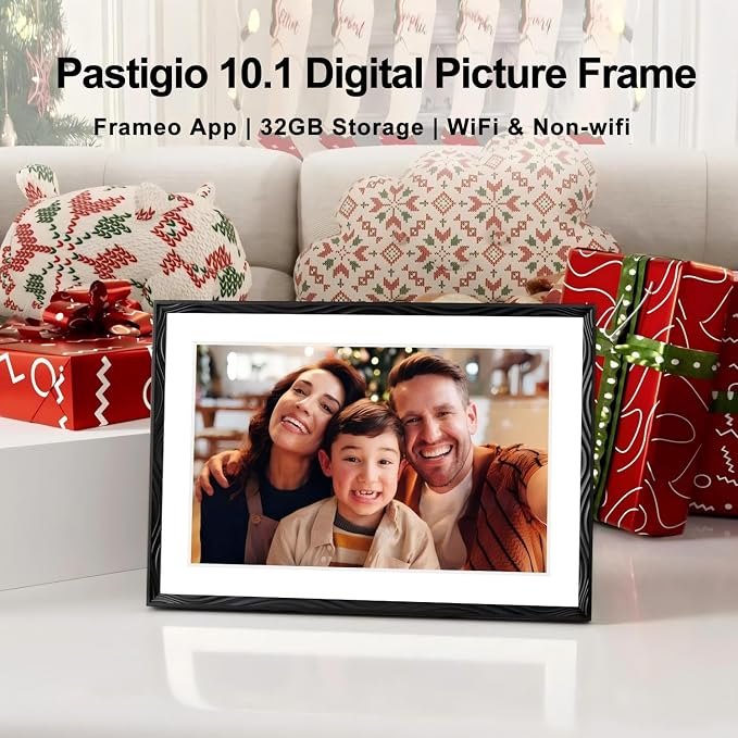 Frameo Digital Picture Frame, 10.1'' Frameo Digital Frame Wifi, 32GB, 1280*800 HD Touch Screen Digital Photo Frame, Wall Mountable, Auto-Rotate, Share Instantly, Wedding, Birthday Gifts for Women, Mom