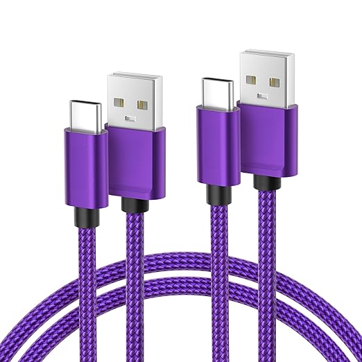 Basesailor USB Type C Charger Cable 10FT 2Pack,Nylon Charging Cord for iPhone 17 16 Pro Plus Max,Samsung Galaxy Z Flip,Note 20 10,S10 S10E 10E S20 FE S23 S24 S22 Ultra,A52 A53 A54,Google Pixel 7 6 XL