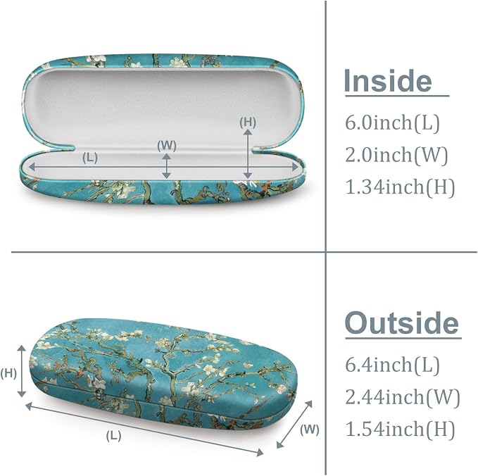 FINTIE Hard Shell Eyeglasses Case, Portable Protective Glasses Cover Eyeglass Holder Box with Cleaning Cloth for Men Women