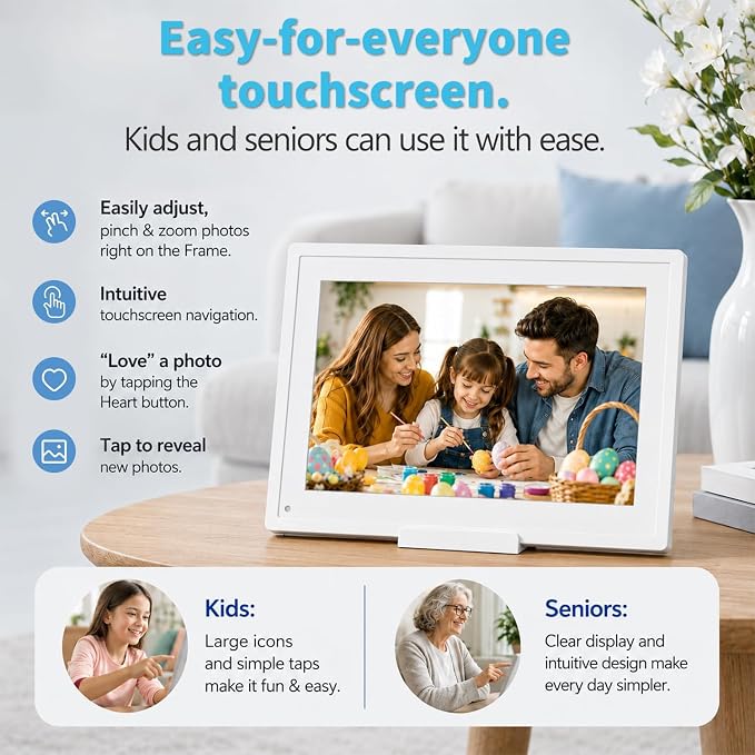 10 inch Digital Calendar Digital Picture Frame Electronic Calendar – Interactive Smart Family Planner, No Subscription, Chore Chart, Meal Planner, Star Reward, Sync Cal Via App, Gift for Mom Dad