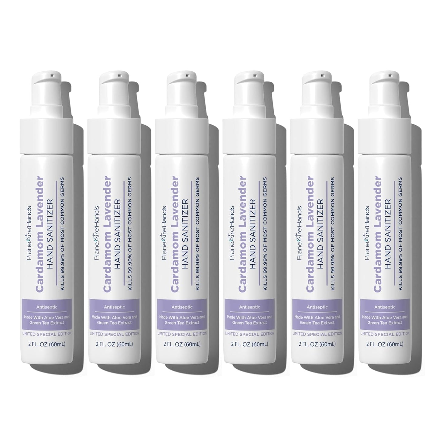 Cardamom Lavender Lotion Hand Sanitizer | Travel Size | Moisturizing Hand Lotion | Made with Aloe Vera & Essential Oils | Rich in Vitamin E | Cleanse & Moisturize | Scented Hand Sanitizer | 6-Pack