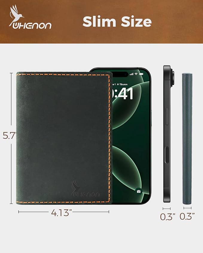 Passport Holder for Travel, Genuine Leather Passport Wallet Cover Case with Airtag Slot, RFID Blocking, for Women Men, Travel Essentials Gift, Green
