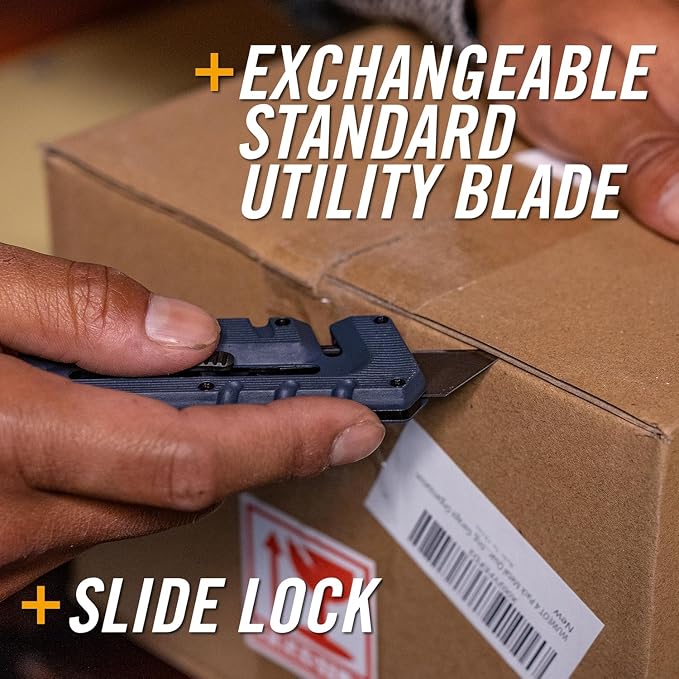 Gerber Prybrid EDC Pocket Knife Multitool 8-in-1 Box Cutter, Mustard | Retractable utility box cutter blade, built-in pry bar, compact EDC multitool, everyday carry knife