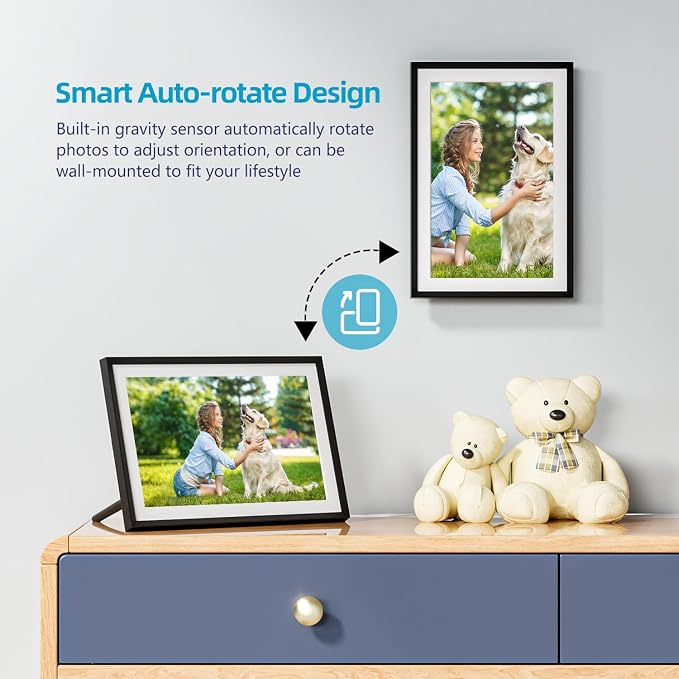 ARZOPA Digital Picture Frame 15.6" Large WiFi Digital Electronic Photo Frame with 32GB Storage, 1920x1080 FHD Touch Screen, Auto-Rotate, Share Photos or Videos Instantly via Frameo