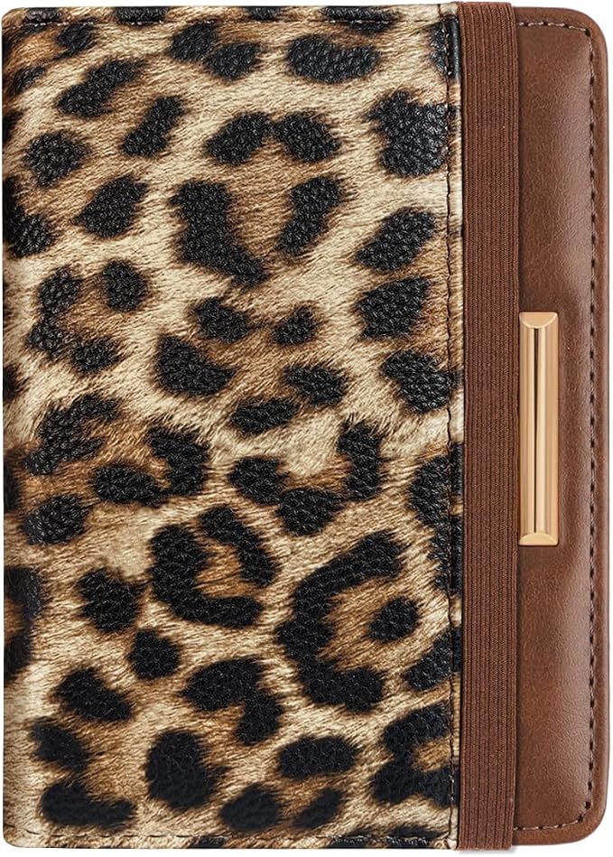 Coco Rossi Passport Holder for Travel Women Slim RFID Passport Cover Wallet | Leopard Travel Essentials, Passport Book Holders, Passport Wallet Case, PU Leather, Cute, Thin, Spliced Design, Cheetah Print